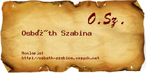 Osbáth Szabina névjegykártya