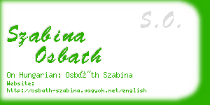 szabina osbath business card